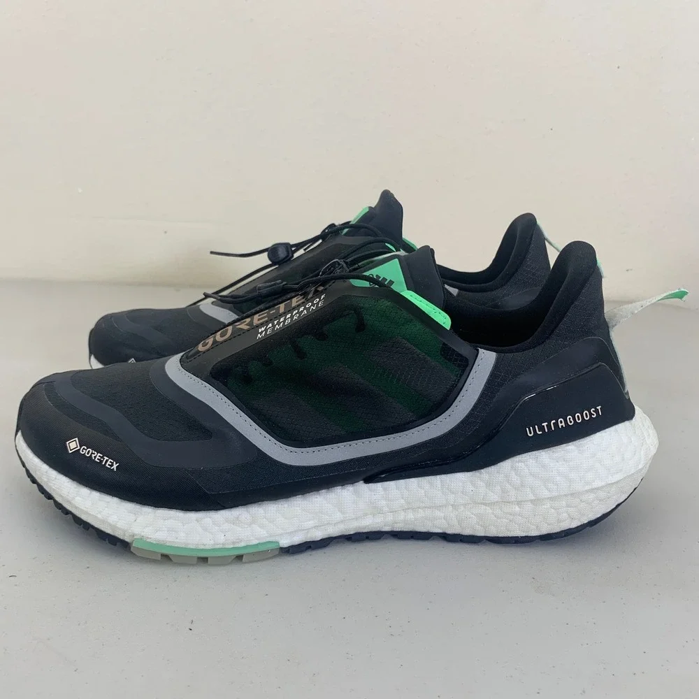 Adidas Ultraboost 22 GTX Sneakers Mens 13 Black Green‎ Waterproof Running GX9127